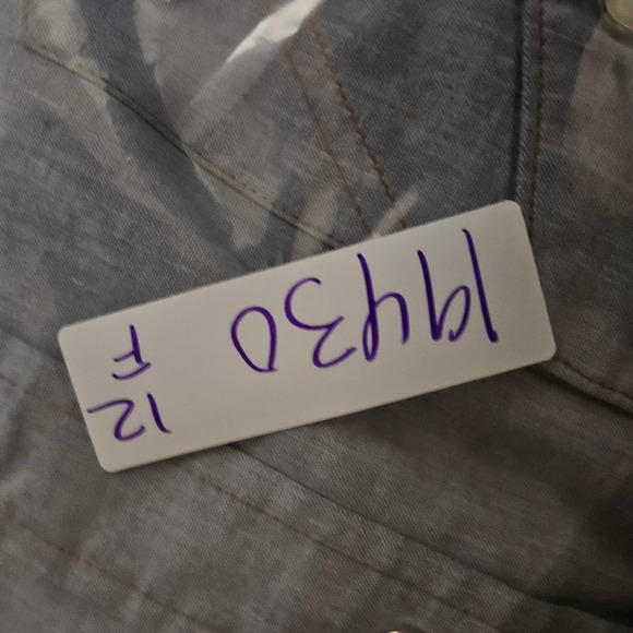 Vintage Wrangler Shirt Mens 19 35 Western Blue XLong Tails Big Man Fit 3X - Picture 8 of 12